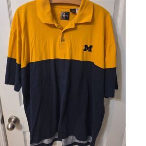 Vtg Chiliwear Michigan Wolverines Polo Shirt Mens Size XL